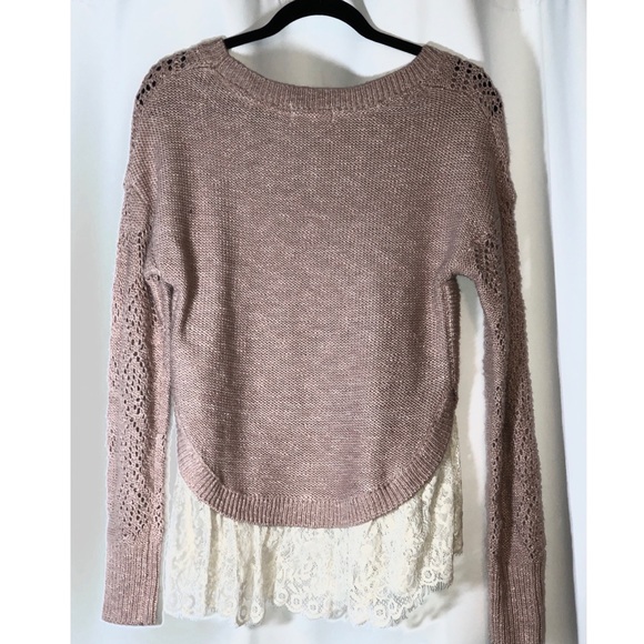- LIGHT PINK LAYERED SWEATER - - Picture 2 of 3